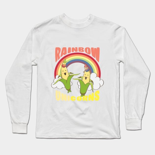 Rainbow Unicorns Long Sleeve T-Shirt by mai jimenez